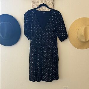 Madewell Black Patterned Dress - Size L